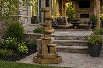 Tower Spill Concrete Water Fountain